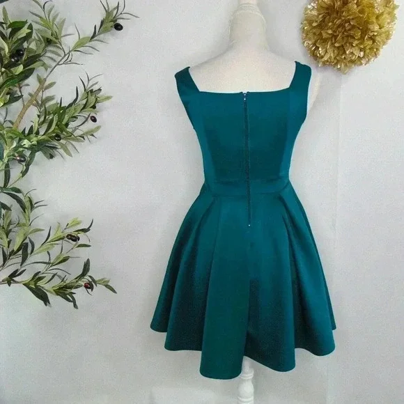 Alya Women's Button Front A- Line Green Short Sleeveless Dress Size XS - Picture 2 of 9